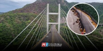 Reparación en puente El Carrizo provoca tráfico lento en la Mazatlán-Durango