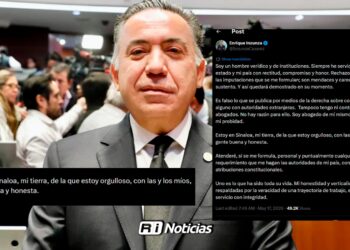 “Estoy en Sinaloa, mi tierra”: Enrique Inzunza niega contacto con autoridades de EU