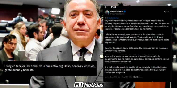 “Estoy en Sinaloa, mi tierra”: Enrique Inzunza niega contacto con autoridades de EU
