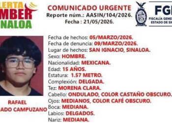 Activan Alerta Amber por desaparición de Rafael Delgado de 15 años; desapareció en San Ignacio