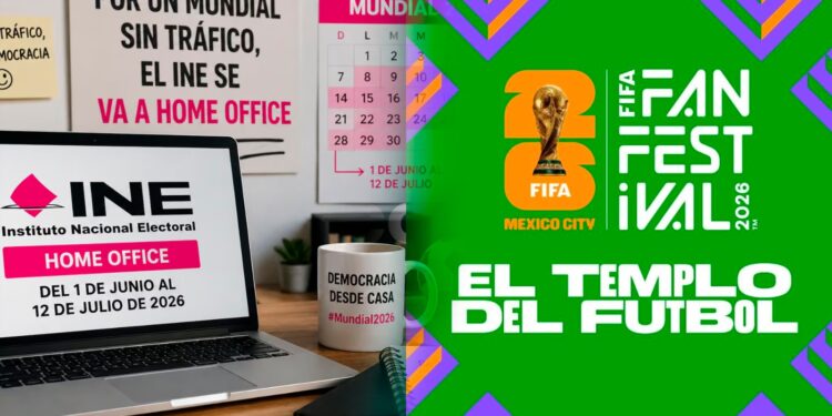 INE implementará home office por mes y medio durante el Mundial 2026 para reducir saturación vial