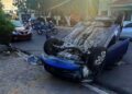 Vuelca automóvil en la colonia 20 de Noviembre de Mazatlán