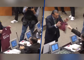 Tensión en el Senado: Melgar reta a Noroña con playera “Yo con Rocha”