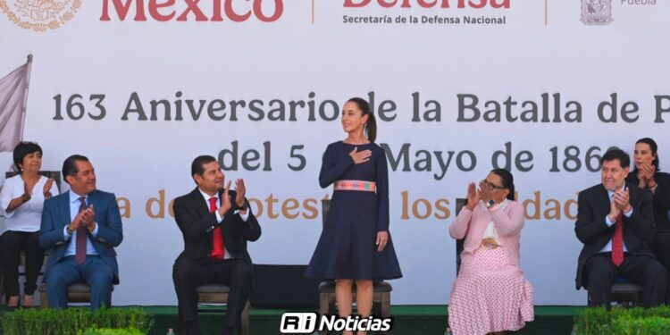 Sheinbaum encabeza ceremonia por el 164 aniversario de la Batalla de Puebla