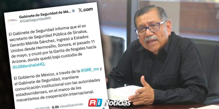 Exsecretario de Seguridad de Sinaloa se entrega y es puesto bajo custodia en Estados Unidos
