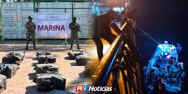 Marina asegura 63 bultos de presunta cocaína en el Pacífico mexicano