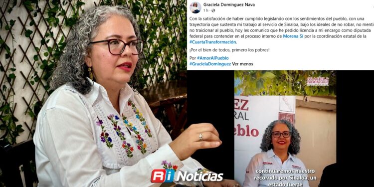 Graciela Domínguez pide licencia y va por coordinación estatal de Morena en Sinaloa