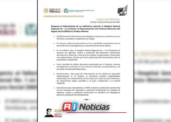 IMSS lamenta muerte de enfermero en Culiacán y colaborará con investigaciones
