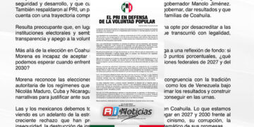 PRI rechaza impugnación de Morena y defiende triunfo electoral en Coahuila