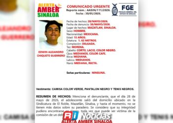 Buscan a Edwin Alejandro; joven de 15 desaparecido en Mazatlán