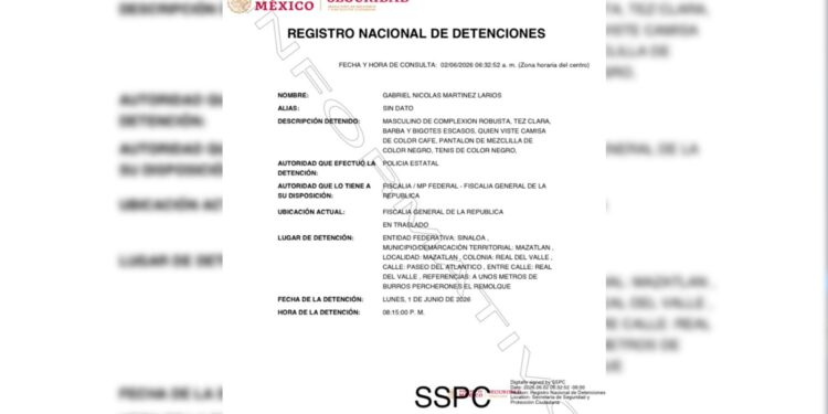 Detienen a “El Gabito” en Mazatlán, Sinaloa