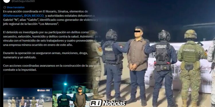 Gobierno Federal dice que captura de “El Gabito” NO fue en Mazatlán, sino en Rosario