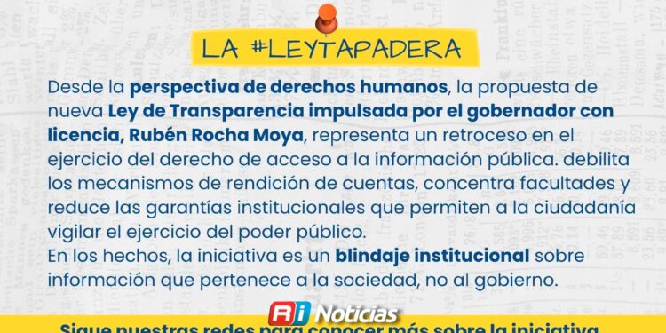 “Ley Tapadera” en Sinaloa podría ocultar gastos y contratos públicos: RECIAS