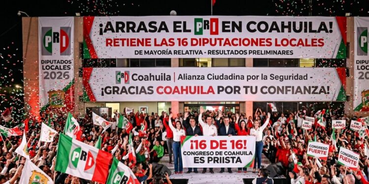 Arrasa el PRI en elecciones locales y retiene las 16 diputaciones de Coahuila