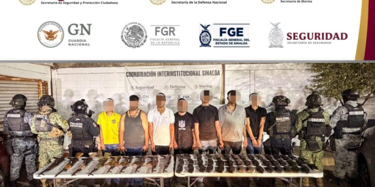 Detienen a NUEVE en Valle Alto, Culiacán; dos son menores de edad y traían importante arsenal