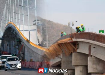 Obras en puente de Óscar Pérez Escobosa obligan desvíos y retrasan rutas urbanas