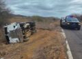 Choque con volcadura deja una persona lesionada en la autopista Mazatlán-Culiacán