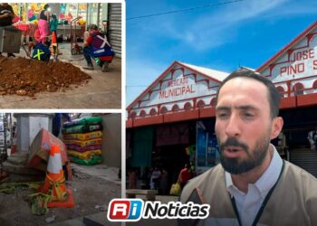 Con inversión de 50 mil pesos, Obras Públicas realiza trabajos de reparación en el mercado Pino Suárez