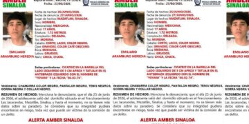 Activan Alerta Amber para localizar a Emiliano de 17 años desaparecido en Mazatlán