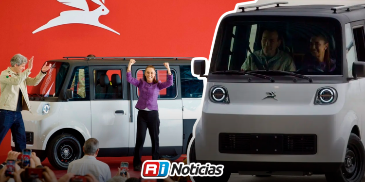 Sheinbaum maneja el primer vehículo eléctrico mexicano: Así es el ‘Olinia 1’, el auto que costará 150 mil pesos