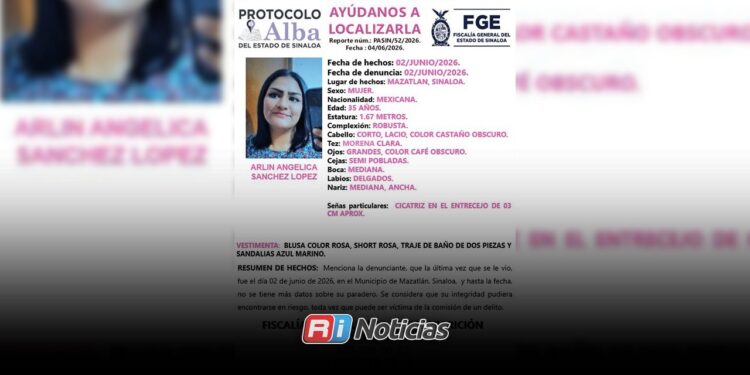 Buscan a Arlin Sánchez de 35 años, mujer desaparecida en Mazatlán