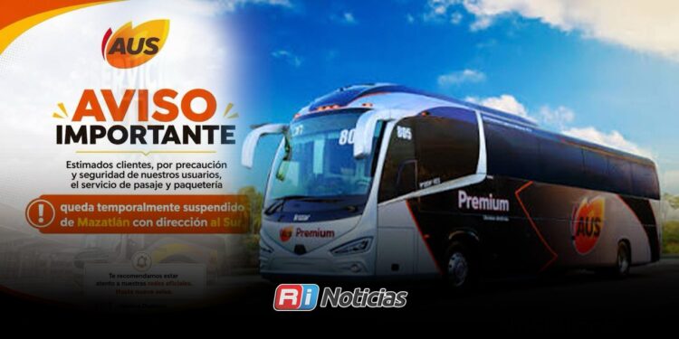 Suspende temporalmente operaciones AUS Mazatlán en servicio de pasaje y paquetería