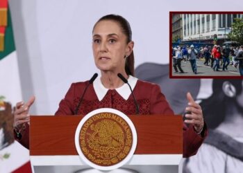 Sheinbaum atribuye a provocadores incidentes durante protesta de la CNTE