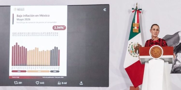 Sheinbaum destaca baja de inflación en México: “Una buena noticia”