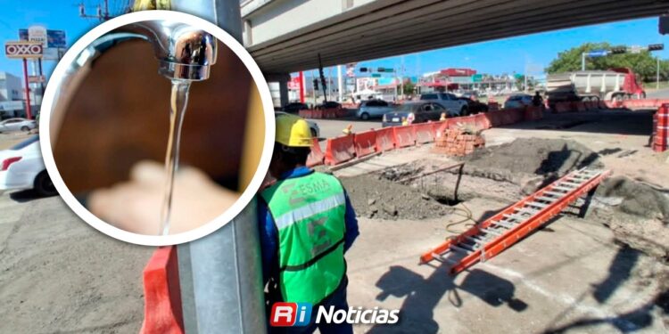 Suspenden servicio de agua en cinco colonias de Mazatlán por obras en el Puente Acaya