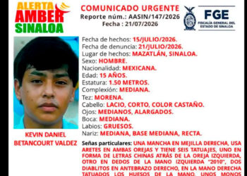 Activan Alerta Amber por desaparición de adolescente de 15 años en Mazatlán