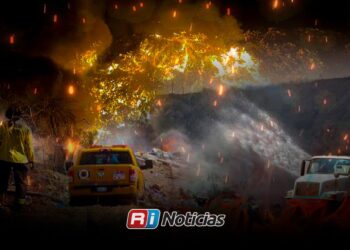 Más de 120 personas combaten incendio en el Basurón Municipal de Mazatlán