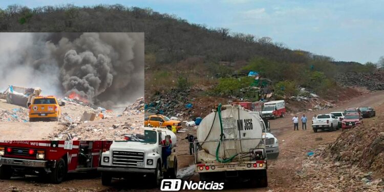Tras más de una semana de labores, incendio en el basurón de Mazatlán está casi extinguido al 100%: PC