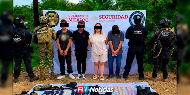 Con armas y metanfetamina capturan a cuatro personas en Culiacán; entre ellas una mujer