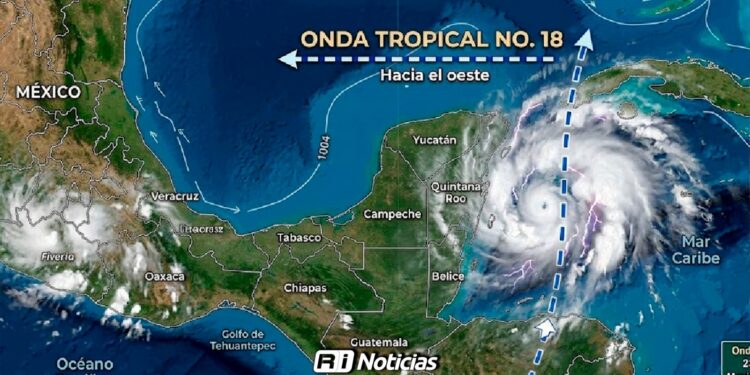 Onda tropical 18 provocará lluvias intensas de hasta 150 milímetros en cinco estados de México