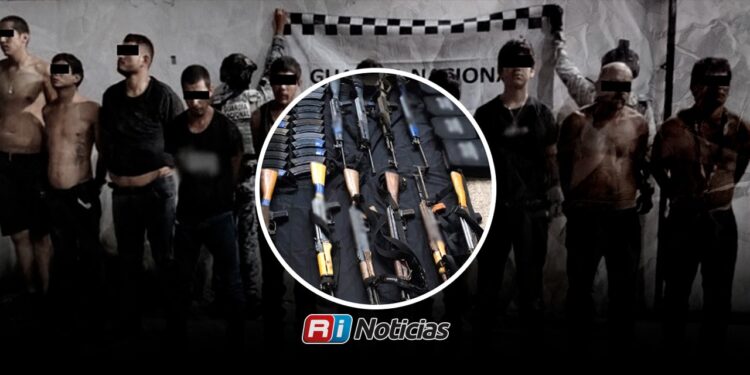 Guardia Nacional detiene a 10 personas y asegura arsenal en Escuinapa