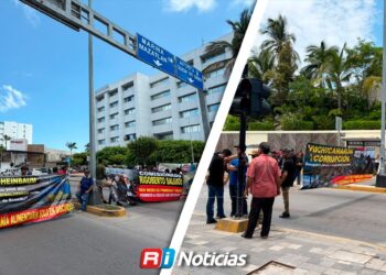 Productores de camarón bloquean avenida Camarón Sábalo frente a Conapesca