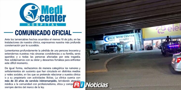 Clínica Medi Center lamenta pérdida ocurrida en sus instalaciones y confía en investigación de autoridades