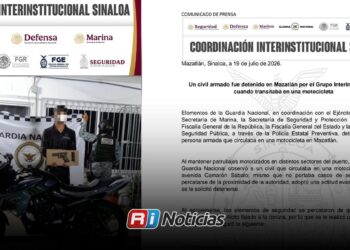 Detienen a hombre armado que circulaba en motocicleta en Mazatlán