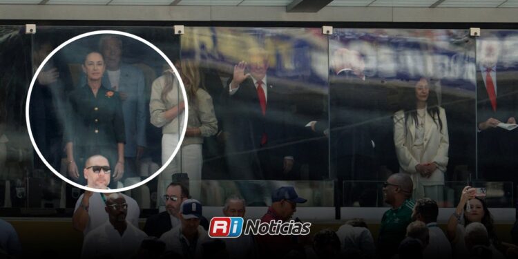 Claudia Sheinbaum asiste a la final del Mundial 2026 junto a Donald Trump y Mark Carney