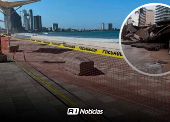 Reparación del socavón en el malecón de Mazatlán avanza tras concluir estudios de suelo; Obra podría tardar tres meses