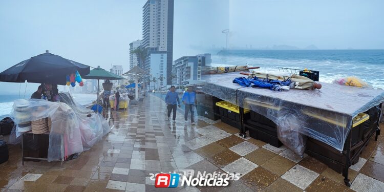 Lluvias también afectan las ventas de comerciantes en las playas de Mazatlán