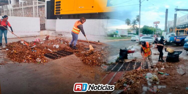 Limpieza y desazolve avanzan en Mazatlán tras lluvias registradas