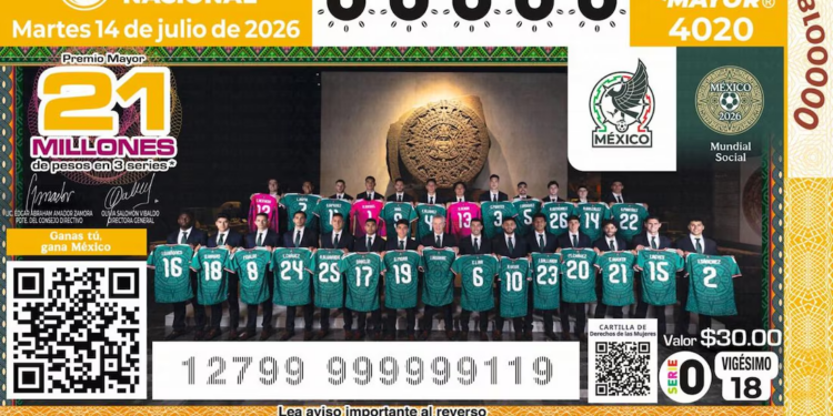 El Tri llega hasta la Lotería: lanzan billete rumbo al Mundial 2026
