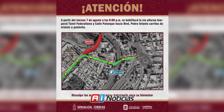 Cierran el bulevar Pedro Infante por obras del nuevo puente en Culiacán