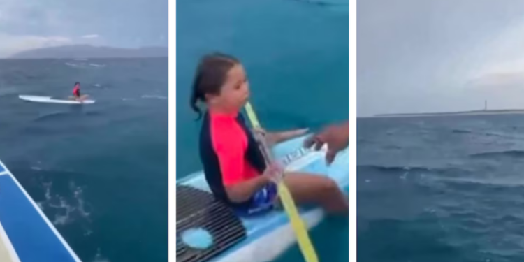 Niña flotaba a un kilómetro de tierra, sin salvavidas y en tabla de paddle en La Paz