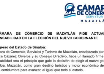 Canaco Mazatlán pide responsabilidad al Congreso en elección del nuevo gobernador de Sinaloa