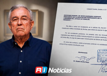 Rubén Rocha Moya vuelve a solicitar licencia como gobernador de Sinaloa