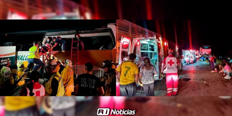 Choque de autobús rumbo a Tijuana deja un muerto y 39 heridos en Empalme