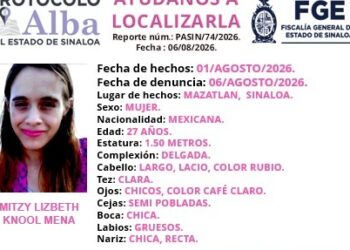 Activan Protocolo Alba en busca de Mitzi Lizbeth, joven desaparecida en Mazatlán