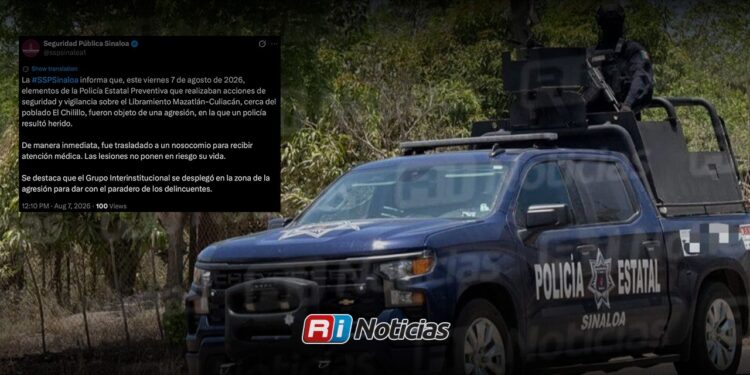 SSP confirma un Policía Estatal herido tras agresión armada en el libramiento Mazatlán-Culiacán